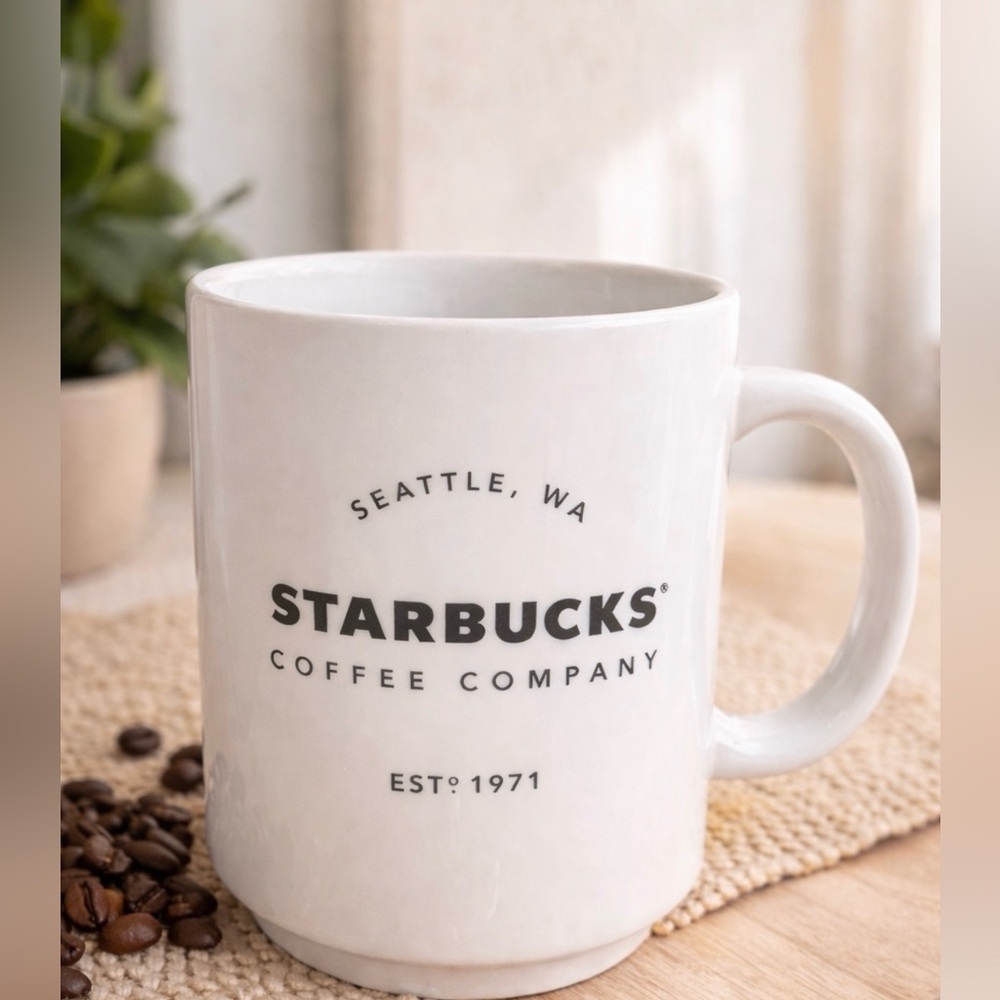 Starbucks White Seattle Washington Ceramic Mug